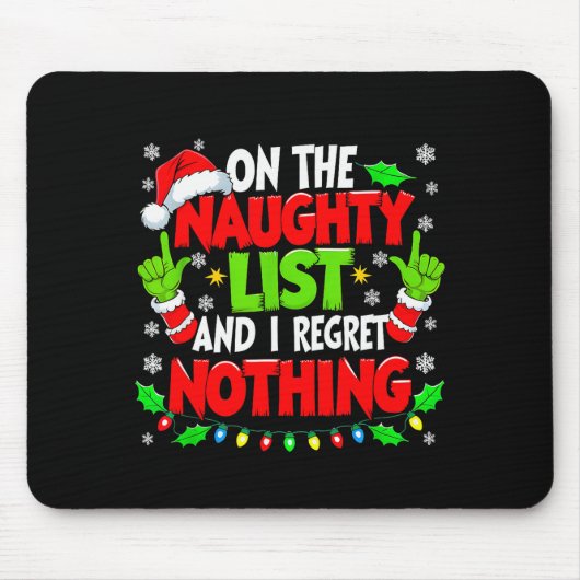 Funny Naughty List Christmas Mousepad (Vorne)