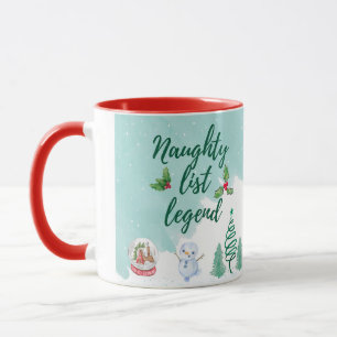 Funny naughty list tasse