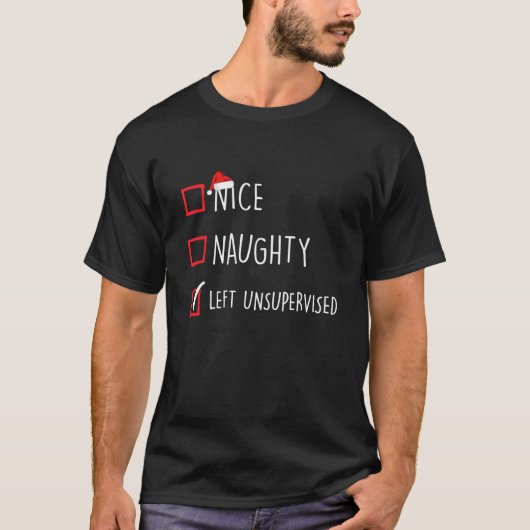 Funny Naughty Nice Christmas Family Pajama Men Wom T-Shirt (Vorderseite)