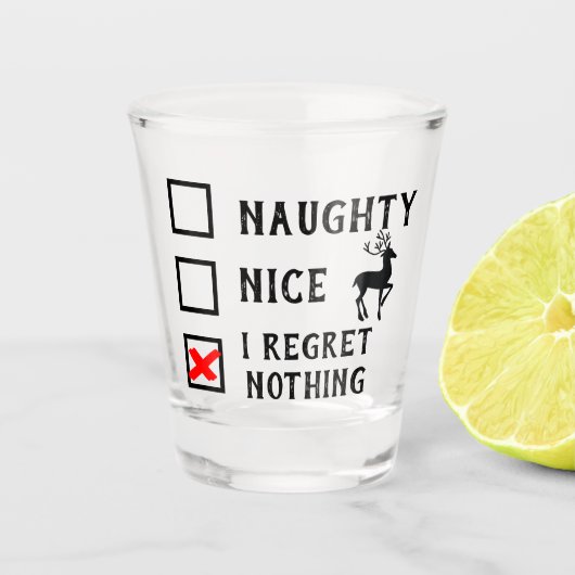 Funny Naughty Nice Christmas Holiday Schnapsglas (Vorderseite)