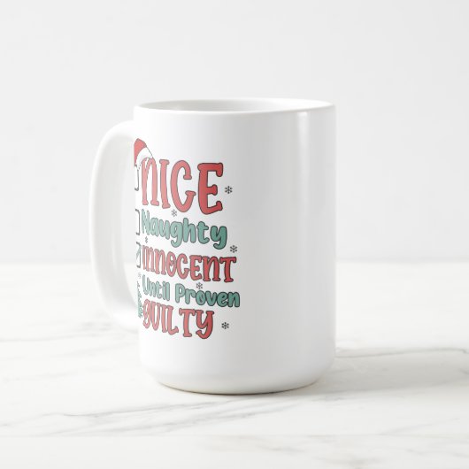 Funny Naughty Nice Innocent Kaffeetasse (Vorderseite Links)
