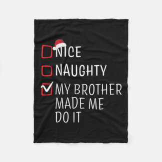 Funny Naughty Nice Weihnachtsfamilie Pajama Men Wo Fleecedecke