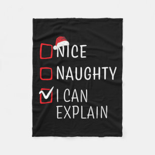 Funny Naughty Nice Weihnachtsfamilie Pajama Men Wo Fleecedecke