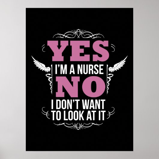 Funny Naughty Nurse Unglaublich witzig Krankenpfle Poster (Vorne)