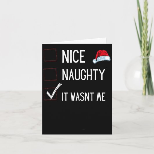 Funny Naughty Or Nice Christmas List Santa Claus E Karte (Vorderseite)