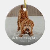 Funny Naughty Pet 2 Foto Weihnachten Keramik Ornament (Vorne)