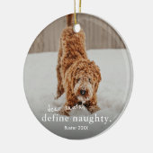 Funny Naughty Pet 2 Foto Weihnachten Keramik Ornament (Links)