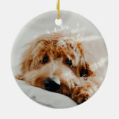 Funny Naughty Pet 2 Foto Weihnachten Keramik Ornament (Hinten)