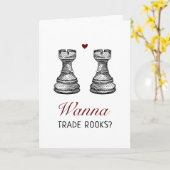 Funny Naughty Schach Königin's Gambit Valentinstag Karte (Gelbe Blume)