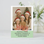 Funny Naughty Stamp Family Christmas Dankeskarte (Stehend Vorderseite)