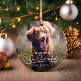 Funny Naughty The Nice List Foto Weihnachten Keramik Ornament