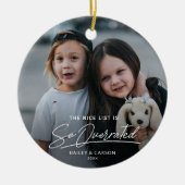 Funny Naughty The Nice List Foto Weihnachten Keramik Ornament (Vorne)