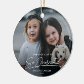Funny Naughty The Nice List Foto Weihnachten Keramik Ornament (Links)