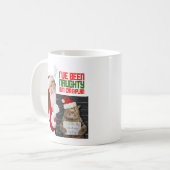 Funny Naugthy Cat Stole Weihnachten Türkei Tasse (Vorderseite Links)