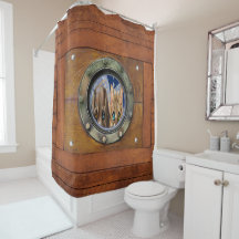 Funny Nautical Porthole Duschvorhang