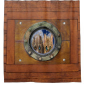 Funny Nautical Porthole Duschvorhang (Vorderseite)