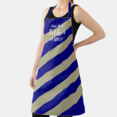 Funny Navy Blau und Sage Green Strichen Schürze (InSitu)