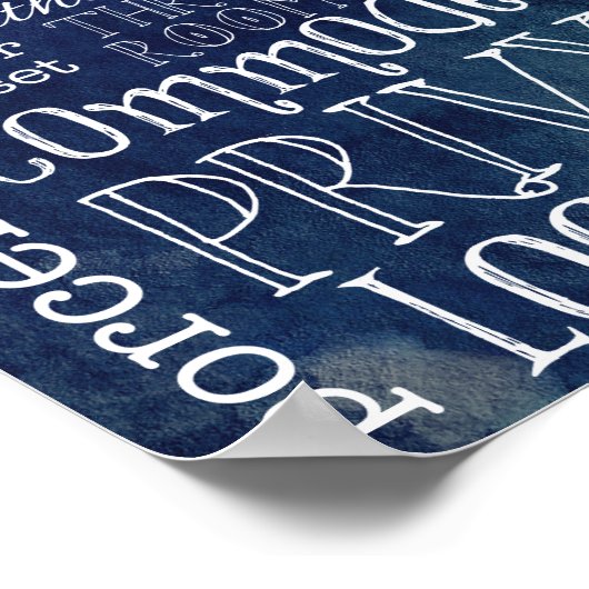 Funny Navy Wasserfarbe Toilette Badezimmer Schild (Ecke)