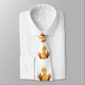 Funny Neck Tie mit Happy Yellow Ducks - Lächeln Krawatte (Gebunden)