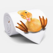 Funny Neck Tie mit Happy Yellow Ducks - Lächeln Krawatte (Gerollt)