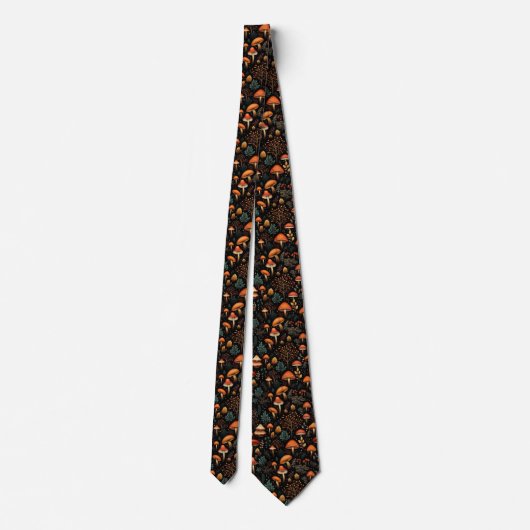 Funny Neck Tie mit Mushroom Pattern Krawatte (Rückseite)