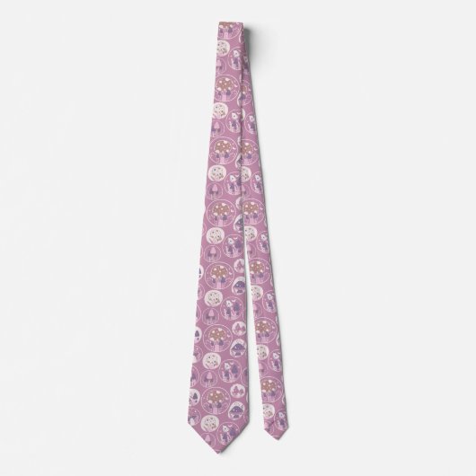 Funny Neck Tie mit Mushroom Pattern Krawatte (Vorderseite)