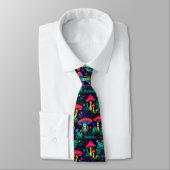 Funny Neck Tie mit Mushroom Pattern Krawatte (Gebunden)