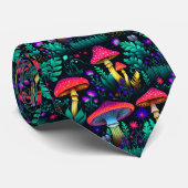 Funny Neck Tie mit Mushroom Pattern Krawatte (Gerollt)