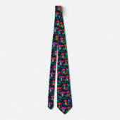 Funny Neck Tie mit Mushroom Pattern Krawatte (Rückseite)