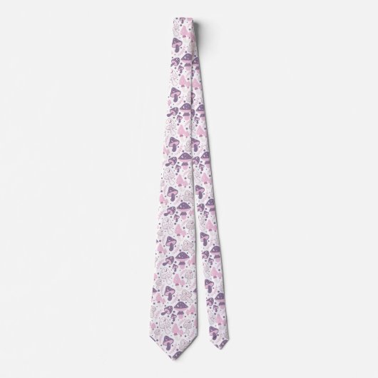 Funny Neck Tie mit Mushroom Pattern Krawatte (Vorderseite)