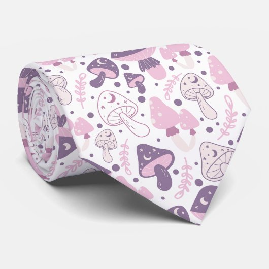Funny Neck Tie mit Mushroom Pattern Krawatte (Gerollt)