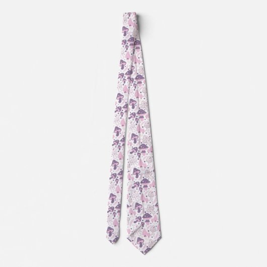 Funny Neck Tie mit Mushroom Pattern Krawatte (Rückseite)