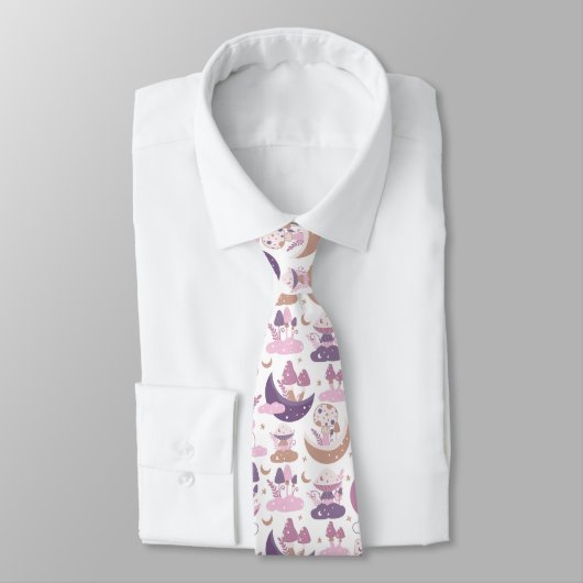 Funny Neck Tie mit Mushroom Pattern Krawatte (Gebunden)