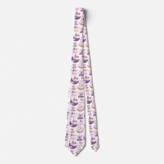 Funny Neck Tie mit Mushroom Pattern Krawatte (Vorderseite)