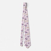 Funny Neck Tie mit Mushroom Pattern Krawatte (Rückseite)