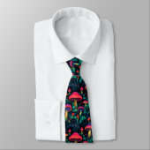 Funny Neck Tie mit Mushroom Pattern Krawatte (Gebunden)