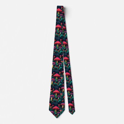 Funny Neck Tie mit Mushroom Pattern Krawatte (Vorderseite)