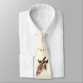Funny Neck Tie mit spielerischer Giraffe - Lächeln Krawatte (Gebunden)
