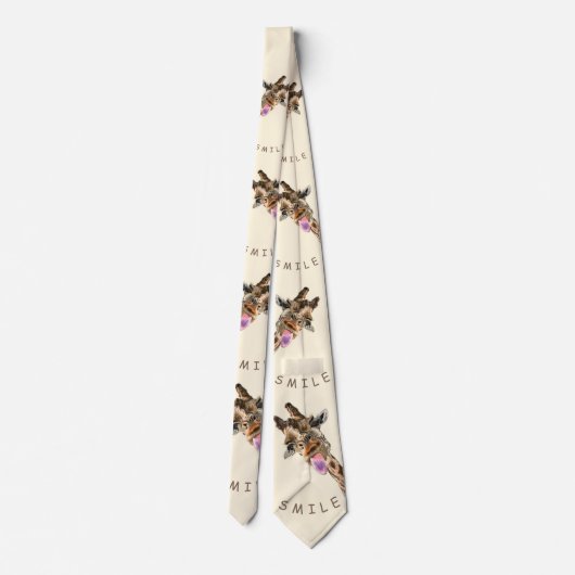 Funny Neck Tie mit spielerischer Giraffe - Lächeln Krawatte (Rückseite)
