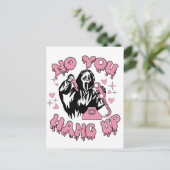 Funny, nein, du bist aufgeblieben! Funny Pink Grim Postkarte (Stehend Vorderseite)