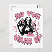 Funny, nein, du bist aufgeblieben! Funny Pink Grim Postkarte (Vorne/Hinten)