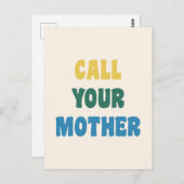 Funny nennen Sie Ihre Mutter Mama buntes Zitat Postkarte (Vorne/Hinten)
