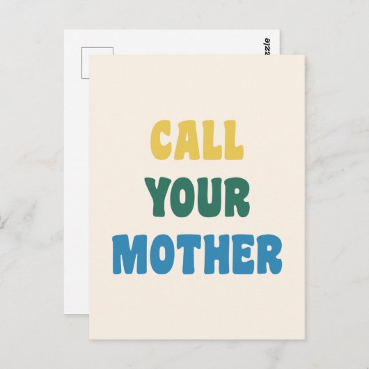 Funny nennen Sie Ihre Mutter Mama buntes Zitat Postkarte (Vorne/Hinten)