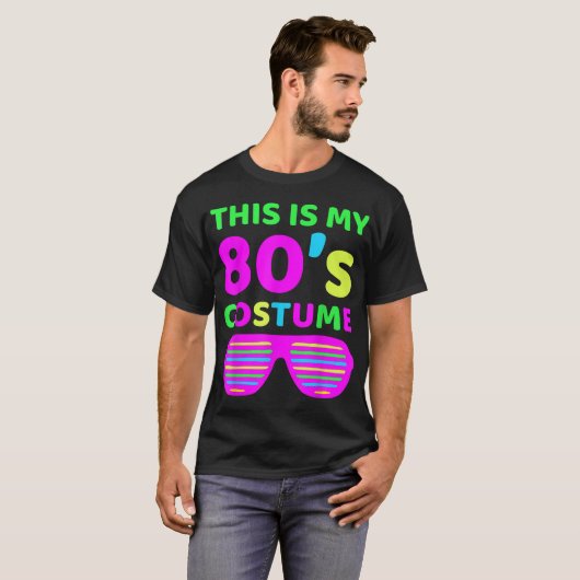 Funny Neon 80s Costume Retro Design T-Shirt (Vorne ganz)