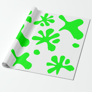 Funny neon grüne Schleimfarbe spritzig cool Geschenkpapier