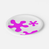 Funny Neon Magenta Schleime platsches Muster niedl Pappteller (Schrägansicht)