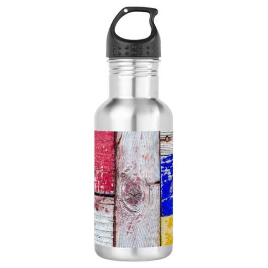 Funny Neoplastici Holzkunst Stil Edelstahlflasche (Vorderseite)