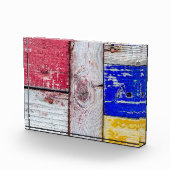 Funny Neoplastici Holzkunst Stil Fotoblock (Rechts)