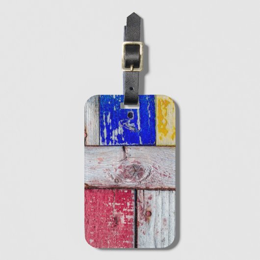 Funny Neoplastici Holzkunst Stil Gepäckanhänger (Vorderseite Vertikal)
