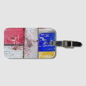 Funny Neoplastici Holzkunst Stil Gepäckanhänger (Vorderseite (Horizontal))